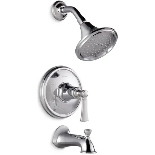 10.5 Inches Length Elliston 1- Handle Bathtub and Shower Faucet with Single Function Showerhead Polished Chrome 10.5 Inches Length Elliston 1- Handle Bathtub and Shower Faucet with Single Function Showerhead Polished Chrome