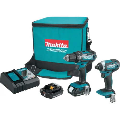 18-Volt LXT Lithium-Ion Cordless Driver Drill and Impact Driver Combo Kit (2-Tool) with (2) 2Ah Batteries, Charger, Bag Teal 18-Volt LXT Lithium-Ion Cordless Driver Drill and Impact Driver Combo Kit (2-Tool) with (2) 2Ah Batteries, Charger, Bag Teal