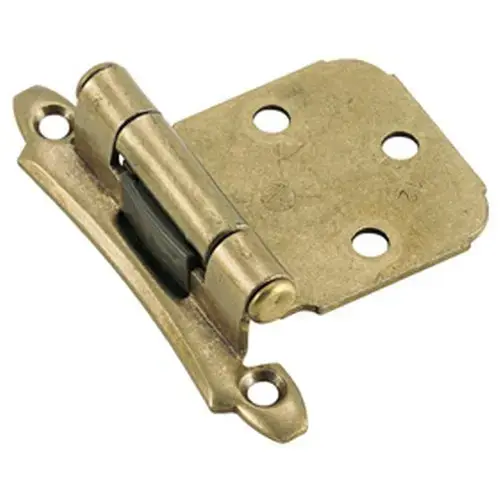 Burnished Brass Variable Overlay Face Mount Self-Closing Cabinet Hinge Pair Burnished Brass Variable Overlay Face Mount Self-Closing Cabinet Hinge Pair