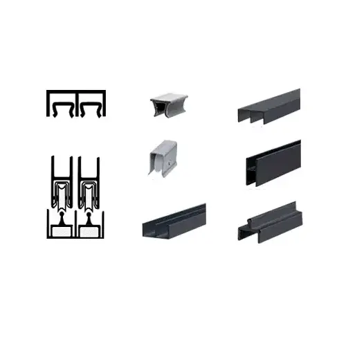 Flat Black Deluxe Track Assembly D603 Upper and D601 Rail with Nylon Wheels 72" Stock Length Flat Black Deluxe Track Assembly D603 Upper and D601 Rail with Nylon Wheels 72" Stock Length