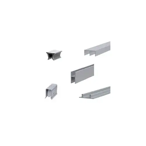 Satin Anodized 72" Packaged Track Assembly D603 Upper and D602 Lower Track With Nylon Wheels