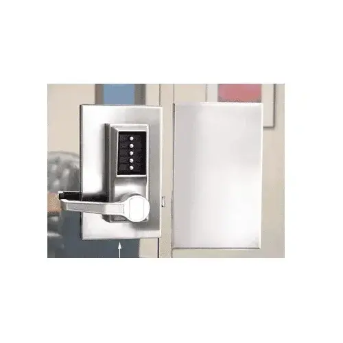 Polished Stainless 6" x 10" LH Center Push Button Lock with Housing Polished Stainless 6" x 10" LH Center Push Button Lock with Housing