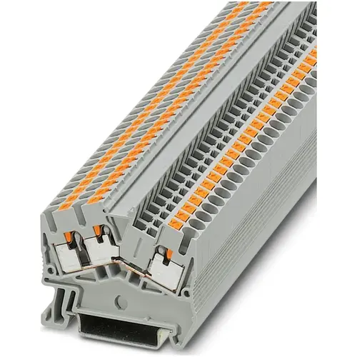 Feed-Through Terminal Block, Push-In Connection, 800V, 24A, 26-12 AWG, 5.2mm W, Gray Feed-Through Terminal Block, Push-In Connection, 800V, 24A, 26-12 AWG, 5.2mm W, Gray