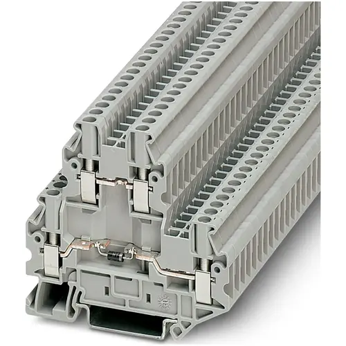 Component Terminal Block, Screw Connection, 500V, 24A, 26-12 AWG, 5.2mm W, Gray Component Terminal Block, Screw Connection, 500V, 24A, 26-12 AWG, 5.2mm W, Gray