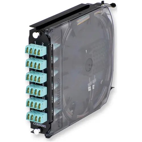 Closet Connector Housing Pigtail Cassette, LC, CCH, 24, Multimode 50 m (OM3), LC Duplex, CCH Splice Module Closet Connector Housing Pigtail Cassette, LC, CCH, 24, Multimode 50 m (OM3), LC Duplex, CCH Splice Module