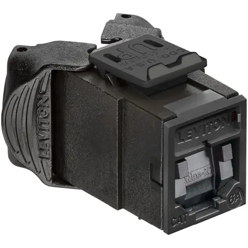 ATLAS-X1 Cat 6A UTP QUICKPORT Jack with Shutters, Black ATLAS-X1 Cat 6A UTP QUICKPORT Jack with Shutters, Black