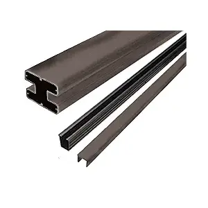 CRL S48EKBRZ Matte Bronze AWS 2" x 2-5/8" Rectangular 180 Degree 48" End Post Kit