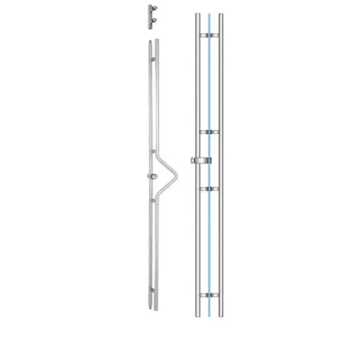 Brushed Stainless Right Hand 82-3/4" Locking Ladder Pull with Triangular Handle Brushed Stainless Right Hand 82-3/4" Locking Ladder Pull with Triangular Handle