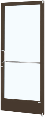 CRL-U.S. Aluminum DE22222LA36 Bronze Black Anodized 250 Series Narrow Stile Active Leaf of Pair 3'0 x 7'0 Offset Hung with Pivots for Surf Mount Closer Complete Door Std. Lock and 9-1/2" Bottom Rail