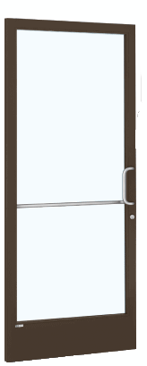 CRL-U.S. Aluminum CD21922R036105 Bronze Black Anodized 250 Series Narrow Stile (LHR) HLSO Single 3'0 x 7'0 Offset Hung with Geared Hinged for OHCC 105 degree Closer Complete ADA Door(s) with Lock Indicator, Cyl Guard