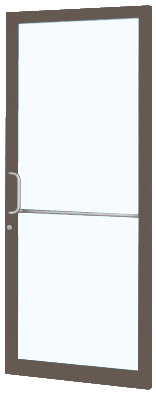 CRL-U.S. Aluminum 1D21822 Dark Bronze/Black Anodized Class 1 Custom Single Series 250T Narrow Stile Geared Hinge Thermal Entrance Door for Surface Mount Door Closer