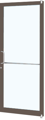 CRL-U.S. Aluminum 1D21222 Dark Bronze/Black Anodized Class 1 Custom Single Series 250T Narrow Stile Offset Pivot Thermal Entrance Door for Surface Mount Door Closer