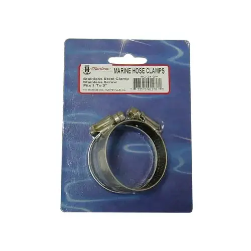STAINLESS STEEL HOSE CLAMPS, DISPLAY PACKED PAIR - Std 24, 1" - 2" STAINLESS STEEL HOSE CLAMPS, DISPLAY PACKED PAIR - Std 24, 1" - 2"