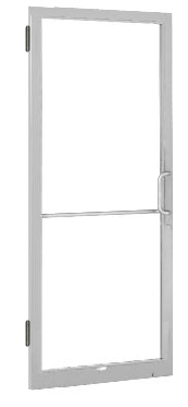CRL-U.S. Aluminum 1DC21522R036 Bronze Black Anodized 250 Series Narrow Stile (LHR) HLSO Single 3'0 x 7'0 Offset Hung with Butt Hinges for Surf Mount Closer Complete Door for 1" Glass with Standard MS Lock and Bottom Rail