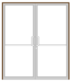 CRL-U.S. Aluminum TB72522 Dark Bronze/Black Anodized Class 1 Thermally Improved Up/Over Frame for a Pair of Doors Prepped for Butt Hinges and Using Surface Mount Closer