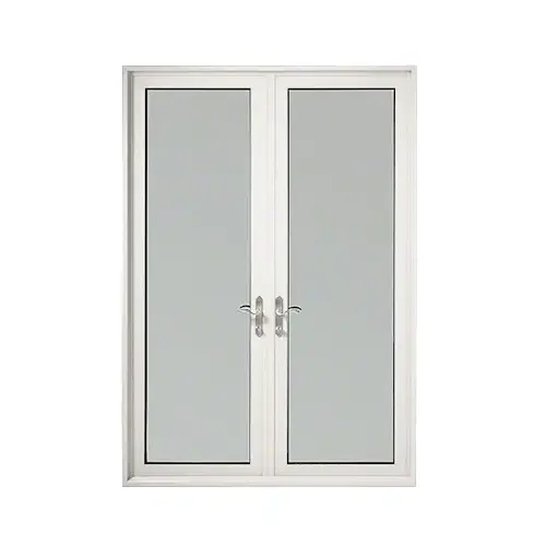 Custom Series 900 White Paint Swing Out Terrace Door Pair with 3-3/4" Bottom Rail and Standard Threshold