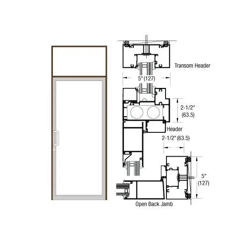 IG600 Series Dark Bronze/Black Anodized Class 1 Custom Transom Door Frame for Geared Hinged and Overhead Concealed Closer