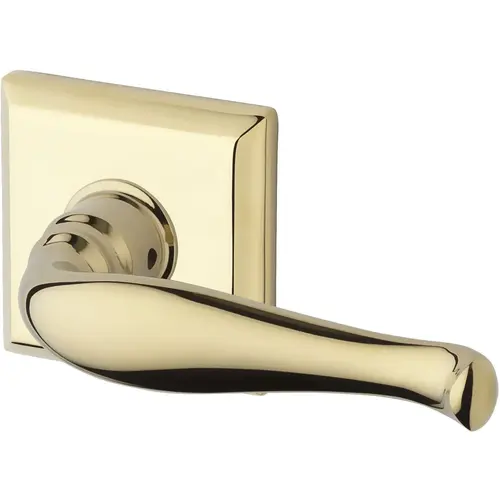 Privacy Decorative Lever and Traditional Square Rose with 6AL Latch and Dual Strike Lifetime Brass Finish Privacy Decorative Lever and Traditional Square Rose with 6AL Latch and Dual Strike Lifetime Brass Finish