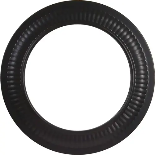 Stove Pipe Trim Collar, 5" Diameter, 24 Ga Steel, 9" Overall Width, Black Matte