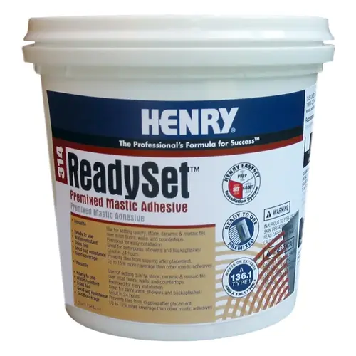 Henry ReadySet Multi-Purpose Ceramic Tile Adhesive, 1 Qt. Off-White
