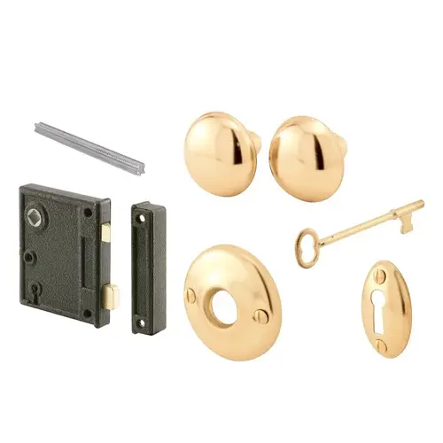 Case Lock and Keeper, Skeleton Key, Die-Cast Steel, Brass, 2-1/2 in Backset Case Lock and Keeper, Skeleton Key, Die-Cast Steel, Brass, 2-1/2 in Backset