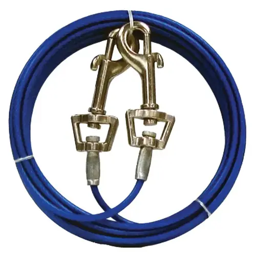 Tie Out Blue / Silver Vinyl Coated Cable Dog Medium Blue / Silver Tie Out Blue / Silver Vinyl Coated Cable Dog Medium Blue / Silver