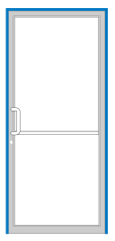 CRL-U.S. Aluminum 0B71411L036105 Clear Anodized Class 1 40" x 86" Series 451 LH Open Back Butt Hinge Up and Over Frame Complete (1F)
