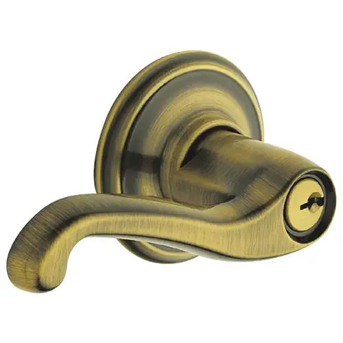 Flair Series Entry Lever Lockset, Brass, Antique Brass Flair Series Entry Lever Lockset, Brass, Antique Brass