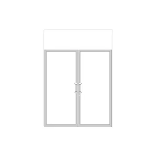 IG600 Series White KYNAR Paint Custom Transom Door Frame for Geared Hinge, Flushbolt Strike, and Surface Closer