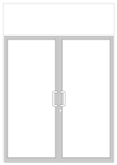 CRL-U.S. Aluminum 0F92852 IG600 Series White KYNAR Paint Custom Transom Door Frame for Geared Hinge, Flushbolt Strike, and Surface Closer