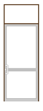 CRL-U.S. Aluminum 0P91422 Dark Bronze/Black Anodized Class 1 IG600 Series Custom Transom Door Frame for Butt Hinge, CVR Panic, and Overhead Concealed Closer