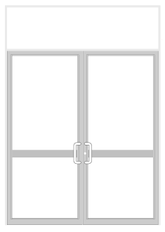 CRL-U.S. Aluminum 0P92952 IG600 Series White KYNAR Paint Custom Transom Door Frame for Geared Hinged, CVR Panic Strike, and Overhead Concealed Closer