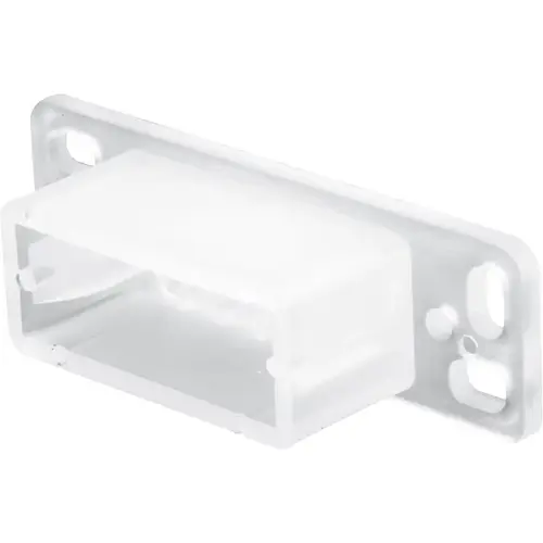 Drawer Track Backplate, 3/4 in L, 2-13/32 in W, Plastic, Raw Pair White Drawer Track Backplate, 3/4 in L, 2-13/32 in W, Plastic, Raw Pair White