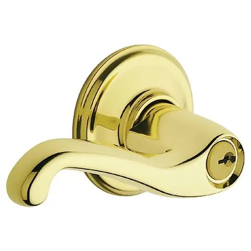 Flair Series Entry Lever Lockset, Solid Brass, Brass Flair Series Entry Lever Lockset, Solid Brass, Brass