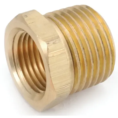 Hex Pipe Bushing, 1/2-14 x 1/4-18 in, MNPT x FNPT, 1000 psi Pressure Hex Pipe Bushing, 1/2-14 x 1/4-18 in, MNPT x FNPT, 1000 psi Pressure