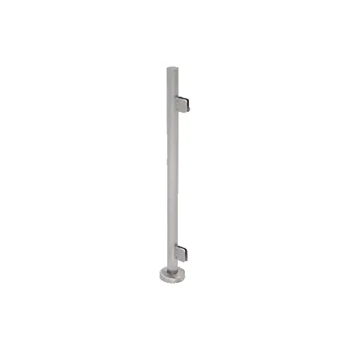 Brushed Stainless Steel 36" Tall Round End Post Kit with Square Clamps Brushed Stainless Steel 36" Tall Round End Post Kit with Square Clamps