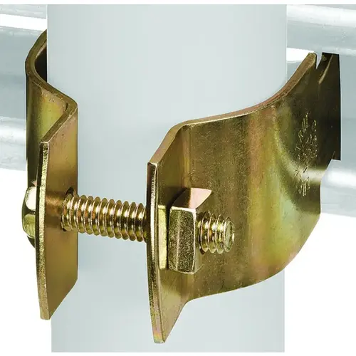 1-1/2 In. Gold Galvanized Electroplated Zinc Universal Pipe Clamp 1-1/2 In. Gold Galvanized Electroplated Zinc Universal Pipe Clamp