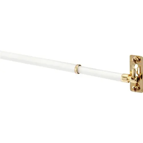 Sash Rod, Metal Material, 5/16" Diameter, 11" To 19" Adjustable Length, White Finish, Swivel End Design