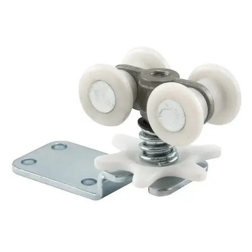 Door Roller, 23/32 in Dia Roller, Steel, 4-Roller, 100 lb, Top Mounting Door Roller, 23/32 in Dia Roller, Steel, 4-Roller, 100 lb, Top Mounting
