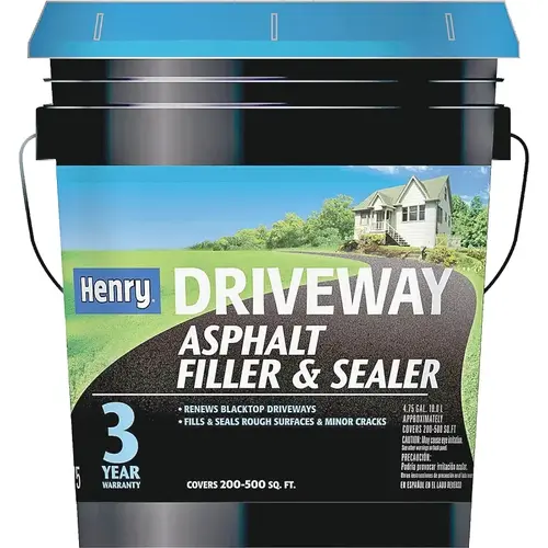 Henry Driveway Asphalt Filler and Sealer, Liquid, Black/Brown, 4.75 gal Pail