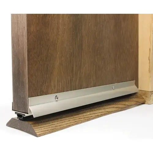 36" U-Shaped Door Bottom with Drip Cap - Satin Nickel
