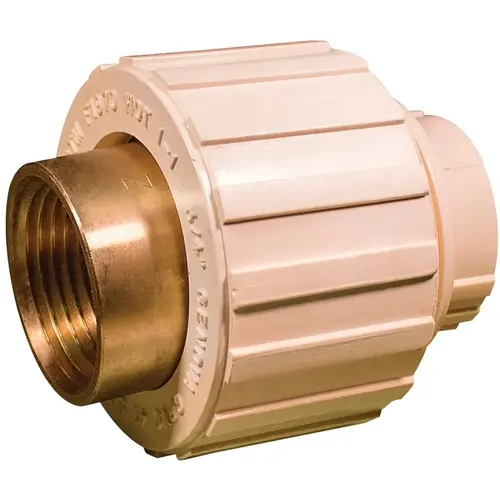 M25305L Transition Pipe Union, 3/4 in, Slip x FIP, Brass/CPVC M25305L Transition Pipe Union, 3/4 in, Slip x FIP, Brass/CPVC