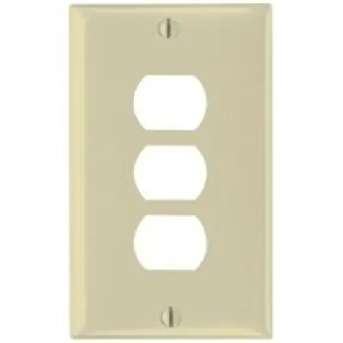 Wallplate, Standard-Size, 1-Gang, 4-1/2" Length, 2-3/4" Width, Thermoset Material Construction, Ivory Finish Color