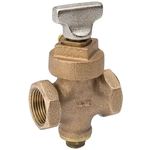 Stop and Drain Valve, 3/4 in Connection, FPT x FPT, Brass Body Bronze Stop and Drain Valve, 3/4 in Connection, FPT x FPT, Brass Body Bronze