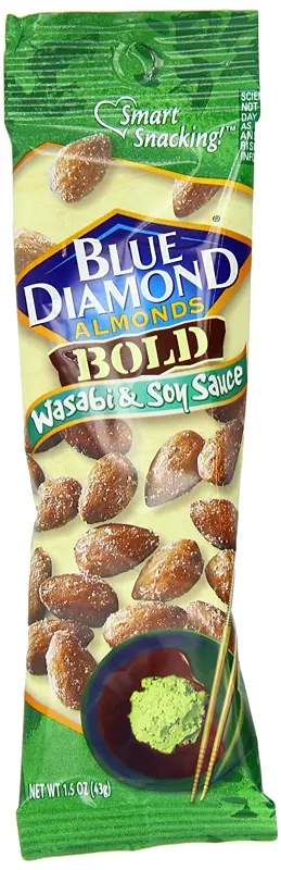 Blue Diamond BOLD Series Almonds Soy Sauce Wasabi Flavor 1.5 oz Tube - pack of 12 05230-XCP12