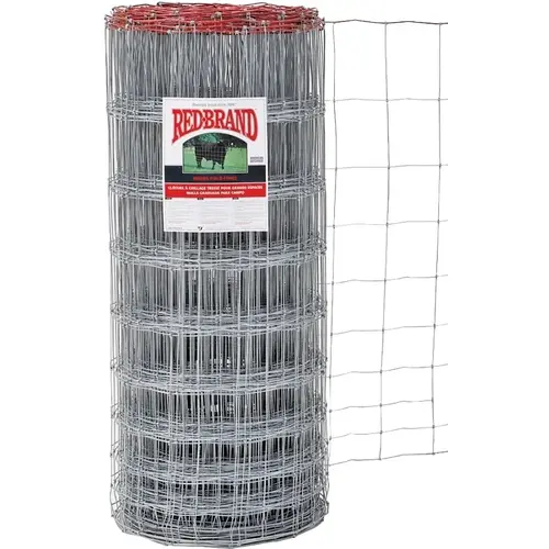 Field Fence, 330 ft L, 47 in H, 12-1/2 Gauge, Steel, Galvanized