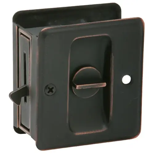 SC991 Solid Brass Carded Privacy Sliding Door Lock Aged Bronze SC991 Solid Brass Carded Privacy Sliding Door Lock Aged Bronze