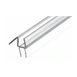 Brixwell P990WS-CCP36 Clear Co-Extruded Bottom Wipe with Drip Rail for 3/8" Glass -  36" Stock Length