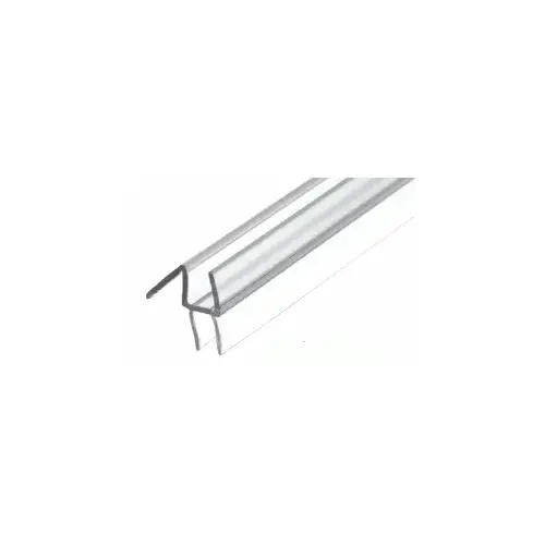 Clear Co-Extruded Bottom Wipe with Drip Rail for 3/8" Glass - 95" Stock Length