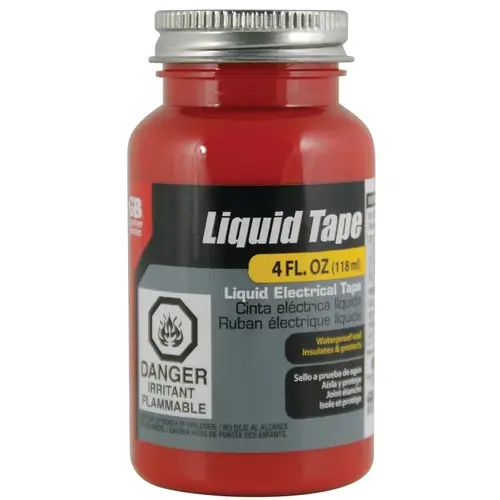 Liquid Electrical Tape Liquid Tape Red Rubber 4 oz Red Liquid Electrical Tape Liquid Tape Red Rubber 4 oz Red
